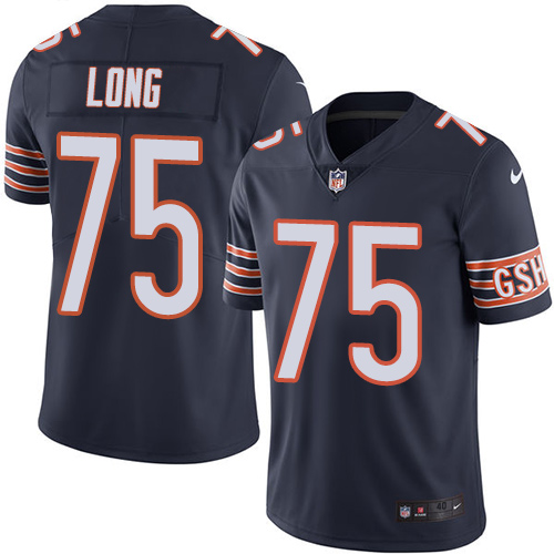 Men's Elite Kyle Long Nike Jersey Navy Blue - #75 Rush NFL Chicago Bears